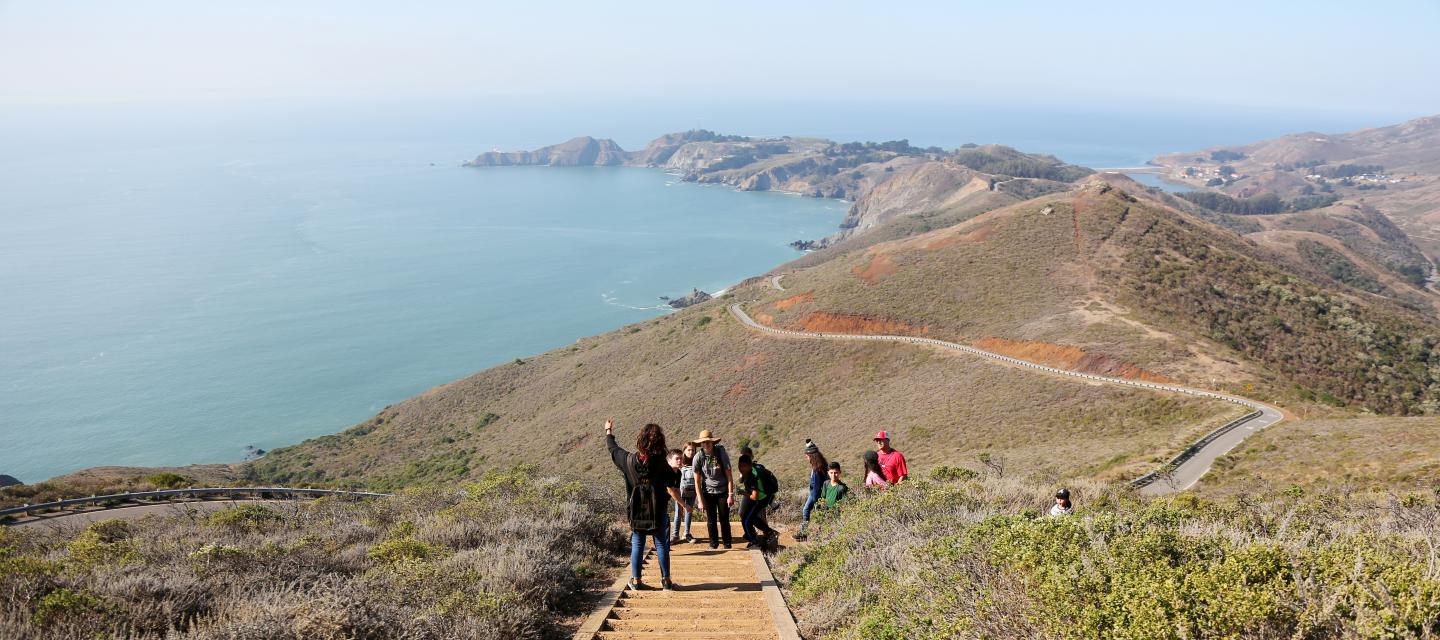 Kids hike in Goga